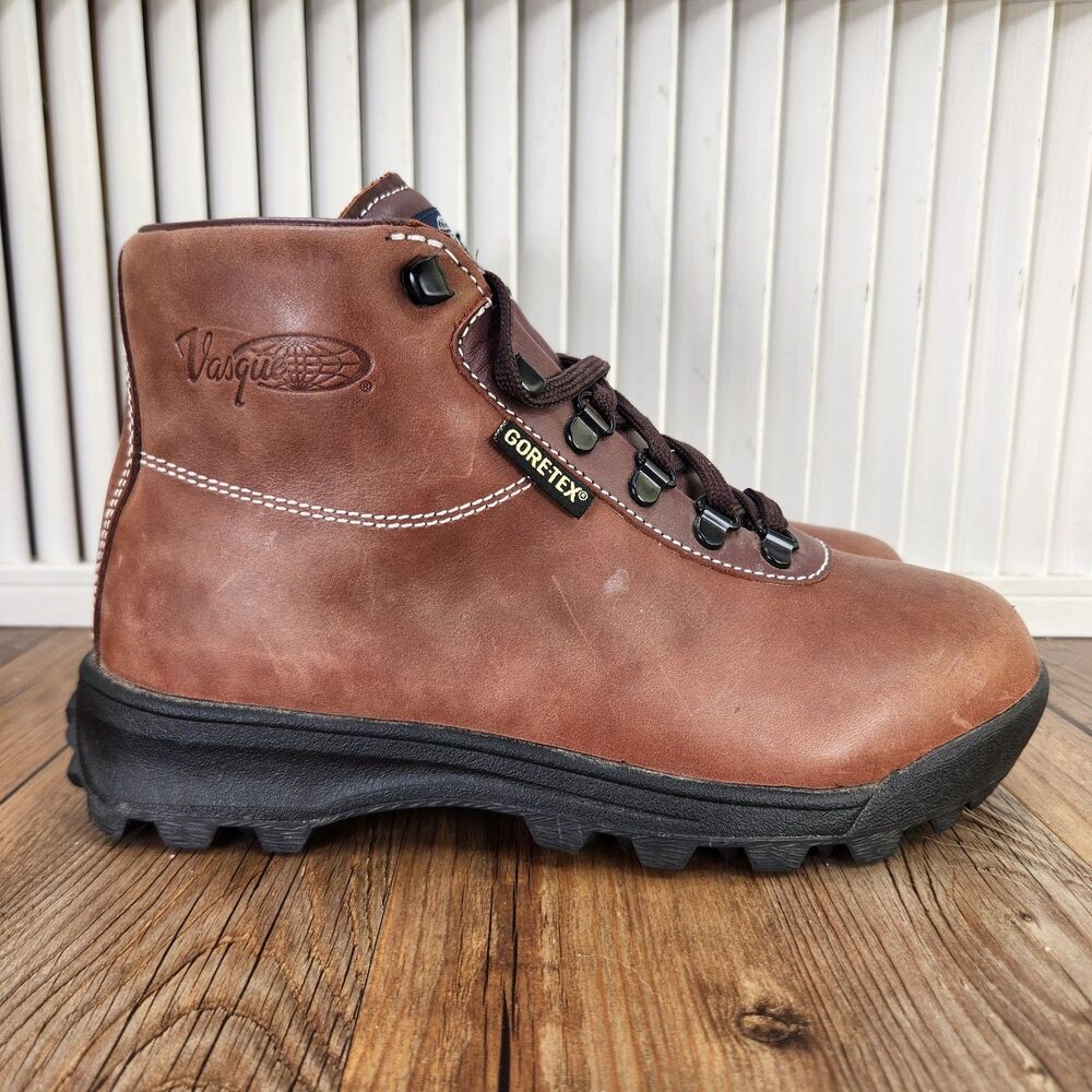 Vasque Sundowner GTX Hiking Boots Womens Size 8.5 Wide Red Oak Leather WP 7127